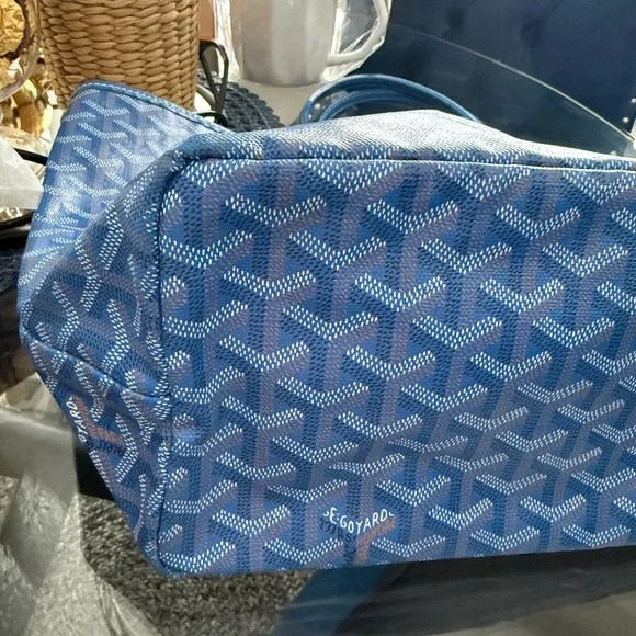 Goyard Blue Monogram Tote - Picture 5 of 16